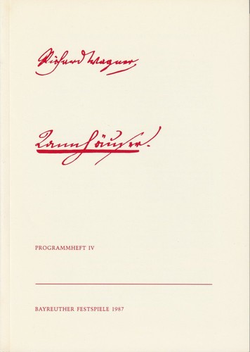 Programmheft tannhäuser - programmheft, iv